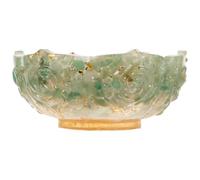 Hoement Bol à Bijoux en Résine Cristal de Fleur de Lotus Vert, Bol Polyvalent pour Clés et Boucles D'oreilles, pour Table D'entrée Chevet