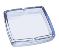 Hoement Cendrier Cendrier Décoratif en Verre Bleu Bords Lisses Sécurisés Carré Moderne et Base Stable, Grand pour Maison et Table