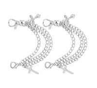 Hoement Chaînes Croisées pour Chaussures en Alliage Argenté, Lot de 2pcs Design Superposé, Accessoires Uniques et Décoratifs pour Baskets et Bottes