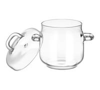 Hoement Cocotte Verre Borosilicate avec Couvercle Marmite à Ragoût Résistante Chaleur pour Cuisine Domestique et Professionnelle Récipient Multiusage pour Soupe et Cuisson Vapeur