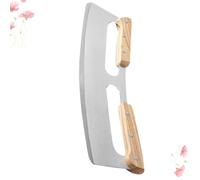 Hoement Coupe-pizza Outil à Pizza Robuste en Acier Inoxydable à Double Poignée Manches en Bois pour Découpe Précise et Confortable Cuisine