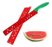 Hoement Couteau Pasteque Outil Cuisine en Acier Inoxydable avec Étui Rouge Coupe Dentelé Pratique et Coupe-melon pour Kitchen Baking et Pâtisserie