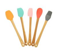 Hoement Cuillère à pâtisserie professionnelle et pinceau de cuisine en silicone, accessoire pâtisserie pour préparation de desserts et gâteaux, set léger avec manche ergonomique 1 set
