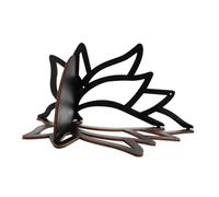 Hoement Étagère Murale Flottante Porte-Bougie Décoratif d'angle en Bois Foncé de Lotus Sculpté Motif Ajouré pour Décoration Intérieure Élégante