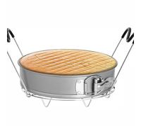 Hoement Grille à Vapeur Support Pratique en Acier Inoxydable 304 Poignée en Silicone, Étagère Anti-brûlure pour Cuisson Vapeur et Cuisson Domestique pour Casseroles et Plats