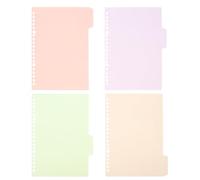 Hoement Intercalaires de dossiers avec pochettes Cahier à spirale Lot de 4 en PP, multi-usage, pour bureau et école