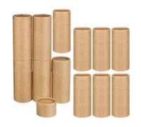 Hoement Lot de 12 Tubes Ronds en Papier Kraft pour Bouteilles D'huile Essentielle, Capacité 50ml, Design Minimaliste et Élégant, pour Artisanat DIY et Rangement Domestique
