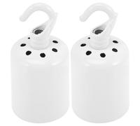 Hoement Lot de 2 Douilles de Lampe E27 en Céramique Haute Température avec Crochet Intégré, Grand Filetage, Fixation Plafond, Support de Lumière pour Chambre et Bureau, Accessoires