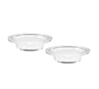 Hoement Lot de 2 Plats Chauffe-Huile en Verre Rond Réutilisables et Faciles à Nettoyer, Plateau de Remplacement Élégant pour Chauffe-Cire, pour Fêtes et Vacances