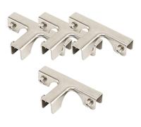 Hoement Lot de 4 Pinces en Acier T pour Verre Ajustables et Robustes, Supports à 3 Voies pour Panneaux de Verre de 8-12 Mm, pour Renforcement et Vitrines