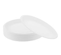 Hoement Lot de 50 Assiettes en Carton Blanc 6 Pouces, Assiettes Jetables Solides en Papier, Pratiques pour Pique-niques et Fête, Vaisselle et Résistante