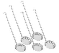 Hoement Louche à Beignet en Acier Inoxydable Ustensile Essentiel Cuisine 5pcs, Cuillère à Frire Portable et Compacte Argenté pour Moule à Collations Maison