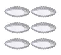 Hoement Moules à Tartelettes 6 Pcs en Alliage D'aluminium Argenté Faciles à Nettoyer, Pâtisserie DIY Cuisson de Tartes Maison