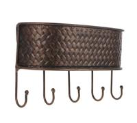 Hoement Organisateur Mural en Fer Vintage pour Clés et Courrier, Panier de Rangement Résistant Déformation, pour L'entrée Maison, Style Rétro Rustique