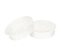 Hoement Panier vapeur pour casserole en plastique lot de 2, cuiseur vapeur pour la cuisson, support de cuiseur vapeur en plastique, blanc, rond, drainage rapide, facile à ranger, pour