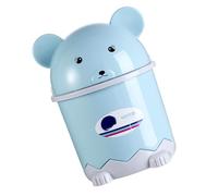 Hoement Petite Poubelle Panda de Bureau en Pp, Couvercle Basculant Bleu | Corbeille de Table au Style Cartoon, Format Compact, Ouverture Facile, pour Bureau et Chambre