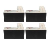 Hoement Pieds de Canapé 14,5 Cm de Longueur en Bois Massif Noir, Forme en L, 8 Cm de Hauteur Construction Robuste pour Réparation de Meubles et Bricolage