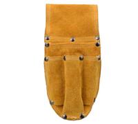 Hoement Pochette à Outils Multifonction Fixation Métallique en Cuir de Vachette Épais, Robuste et Spacieuse, pour Réparation Électrique et Jardinage