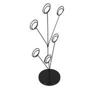 Hoement Porte-Cartes Ronde Noir en Table Inoxydable Acier de Silhouette Paon Artistique, Multiple Pince Base Stable et Usage Domestique et Événements Spéciaux