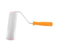 Hoement Rouleau à Pointes en Acier Inoxydable pour Chape Autonivelante Poignée Ergonomique Facile à Saisir, Outil pour Élimination des Bulles en Atelier Industriel