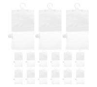 Hoement Sachets déshumidificateurs suspendus réutilisables 15 pièces avec crochets, contrôle de l'humidité pour vêtements et objets précieux en chambre et dortoir, plastique blanc