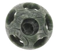 Hoement Sphère Puzzle Vintage en Pierre Verte Creuse pour Décoration Feng Shui, Équilibre Énergétique, pour Salon et Bureau, Globe Sculpté Élégant de 53mm