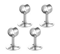 Hoement Support Barre de penderie Stable en Acier Inoxydable argenté, Lot de 4 pièces, diamètre 19mm, conçu pour Accessoires de Salle de Bain et penderies