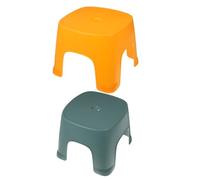 Hoement Tabouret Pieds en PVC Léger et Compact, Marchepied de Salle de Bain pour Garçon et Filles, Design Mignon, Lot de 2 Pièces Jaune et Vert pour Salle de Bain ou Salon