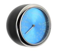 Hoement Thermomètre de Voiture Intérieur Hygromètre Bleu, Affichage Lumineux et Horloge Quartz, pour Conduite Nocturne et Tableau de Bord Élégant en Fer et Abs