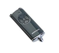 Hörmann Émetteur manuel HSE 4 BS (fréquence 868 MHz, anthracite brillant, motorisation de porte de garage avec capuchons chromés, piles, dimensions 28 x 70 x 14 mm, anneau inclus) 4511573