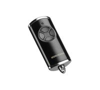 Hörmann Émetteur manuel HSE 4 BS (fréquence 868 MHz, anthracite brillant, motorisation de porte de garage avec capuchons chromés, piles, dimensions 28 x 70 x 14 mm, anneau inclus) 4511573