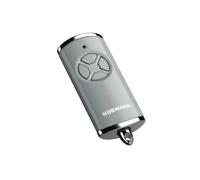 Hörmann Émetteur manuel HSE 4 BS (fréquence 868 MHz, gris classique brillant, motorisation de porte de garage avec capuchons chromés, piles, dimensions 28 x 70 x 14 mm, porte-clés inclus) 4511577