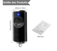 Hörmann Émetteur manuel HSE 4 BS (fréquence 868 MHz, noir brillant, motorisation de porte de garage avec capuchons chromés, piles, dimensions 28 x 70 x 14 mm, in nneau porte-clés) Télécommande