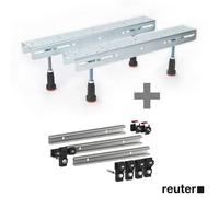Hoesch 1 paire de pieds de baignoires pliants avec un lot de 3 rails pour baignoires MEPA, 690705+190031,
