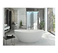 Hoesch Namur baignoire îlot 4401.013305 blanc matt, Solique, 180 x 80 cm, chromé