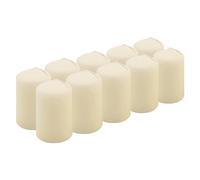 Hofer Bougies Pilier - 10 pièces - 7 Heures de Combustion - Ivoire - 5 cm x 8 cm - Cire Non parfumée, sans Gouttes, Longue durée, qualité UE