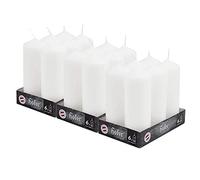 Hofer Bougies Pilier - 18 pièces - 54 heures de combustion - Blanc - 6 cm x 16,5 cm - Cire non parfumée, sans gouttes, longue durée, qualité UE