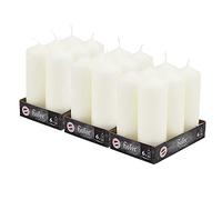 Hofer Bougies Pilier - 18 pièces - 54 heures de combustion - Ivoire - 6 cm x 16,5 cm - Cire non parfumée, sans gouttes, longue durée, qualité UE