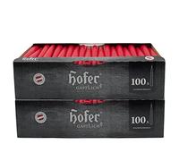 Hofer Bougies pour chandelabres - 23 x 250 mm - Couleur rouge - Lot de 200 bougies coniques longues - Longue durée de vie de 7 heures - Non parfumées - Qualité RAL