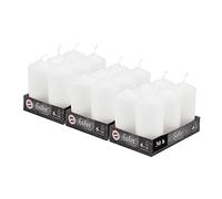 Hofer Lot de 18 Bougies Piliers Blanches - 6 X 12 cm - Longue Durée 39 Heures - Non Parfumées - Petit Bougie Décorative Non Toxique - Mariage, Noël