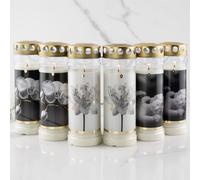 HOFER Lot de 6 bougies funéraires - Durée de combustion d'environ 7 jours - Doré