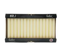 Hofer Lot de 60 bougies de table longues (1 x 60) Dim. 21,5 x 180 mm, couleur ivoire, longue durée de combustion d'environ 5 heures, lot de 60 bougies fines en cire anti-gouttes
