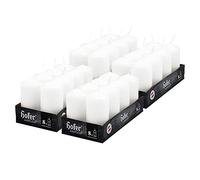 Hofer Petite Bougies Cylindrique - Lot de 32 Bougies Blanches Sans Odeur - 4,5 x 9 cm - 15 Heures Longue Durée de Bougies pour la Décoration - Cire Sans Gouttes - Non Toxique - Mèche Sans Fumée