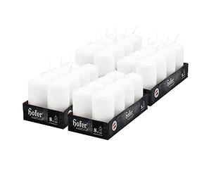 Hofer Petite Bougies Cylindrique - Lot de 32 Bougies Blanches Sans Odeur - 4,5 x 9 cm - 15 Heures Longue Durée de Bougies pour la Décoration - Cire Sans Gouttes - Non Toxique - Mèche Sans Fumée