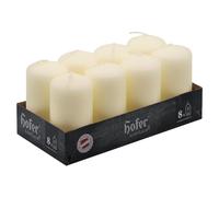 Hofer Petite Bougies Pilier - Lot de 8 Bougies Ivoire Non Parfumées - 4,5 x 9 cm - 15 Heures Longue Durée de Bougie Décorative - Cire Qui Ne Coulent Pas - Non Toxique - Mèche Sans Fumée