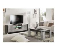 HOFFMAN - Ensemble Meuble TV 160cm + Table Basse à 4 Pieds - Altobuy Gris G