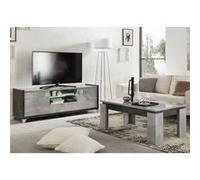 HOFFMAN - Ensemble Meuble TV 160cm + Table Basse à 4 Pieds - Altobuy Gris G
