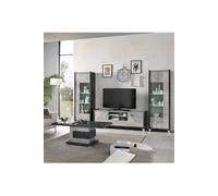 HOFFMAN - Ensemble Salon Complet Gris Aspect Béton -
