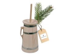 HOFMEISTER® Baratte à Beurre en Bois, pour 3 litres de crème, Faire Son Beurre soi-même, Authentique tonnellerie en épicéa Non traité, pour la décoration ou comme Cadeau, Made in EU