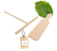 HOFMEISTER® Ensemble pour crêpes, 2 pièces, pour la préparation et le retournement des crêpes, comprenant une spatule à crêpes et un répartiteur à crêpes en bois de hêtre robuste et durable, 32 cm.